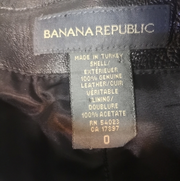 90S Banana Republic vintage leather high waist minimal straight leg pants - Picture 4 of 5